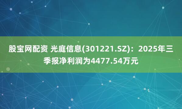 股宝网配资 光庭信息(301221.SZ):2025年三季报净利润为4477.54万元